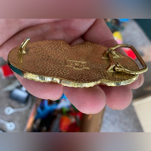 Vintage Mini Silver/Gold Double Floral Belt Buckle - Picture 8 of 10